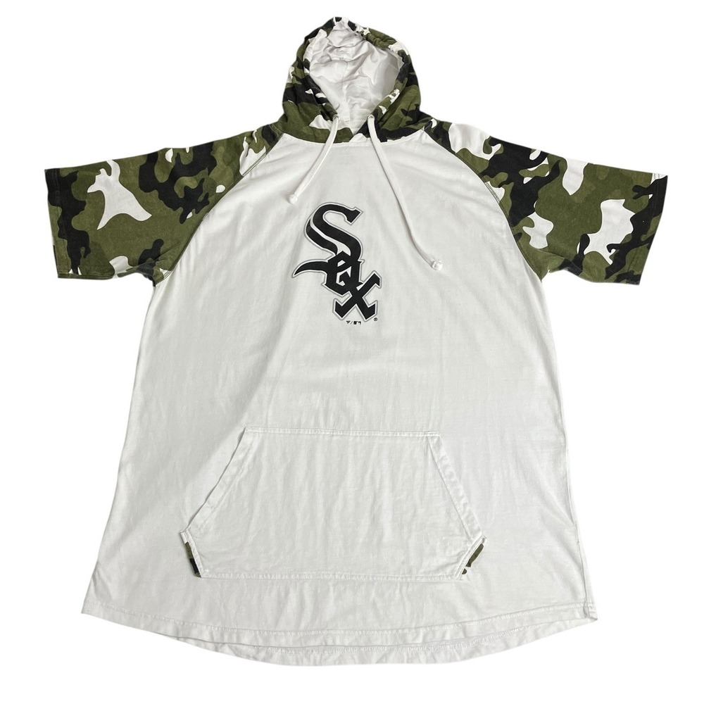 Chicago White Sox #7 Anderson Shirt Mens 3XLT Camo Hooded Kangaroo Pocket Cotton